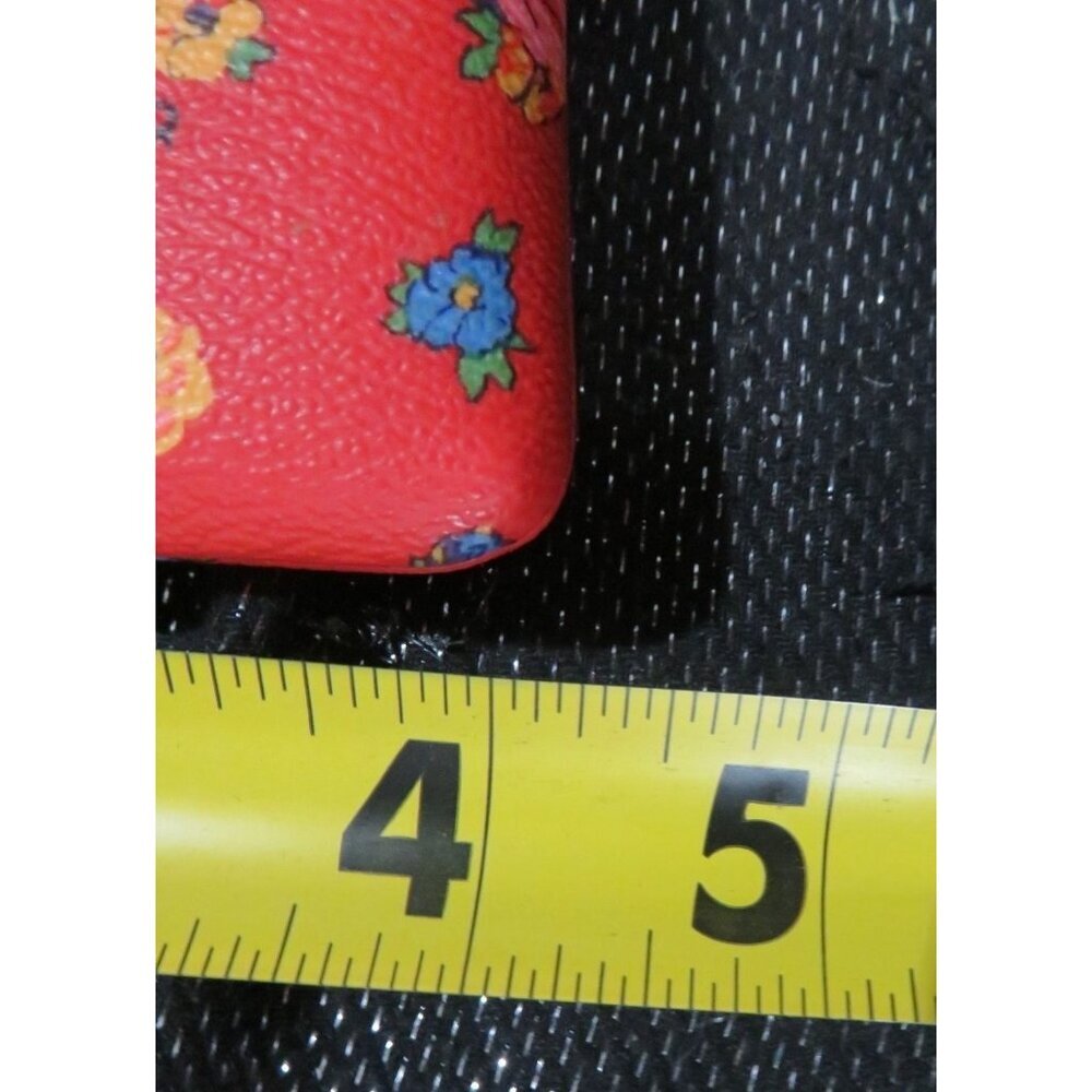 COACH Corner Zip Wristlet Miami Red Rose Print 4 X 6 - Picture 12 of 13